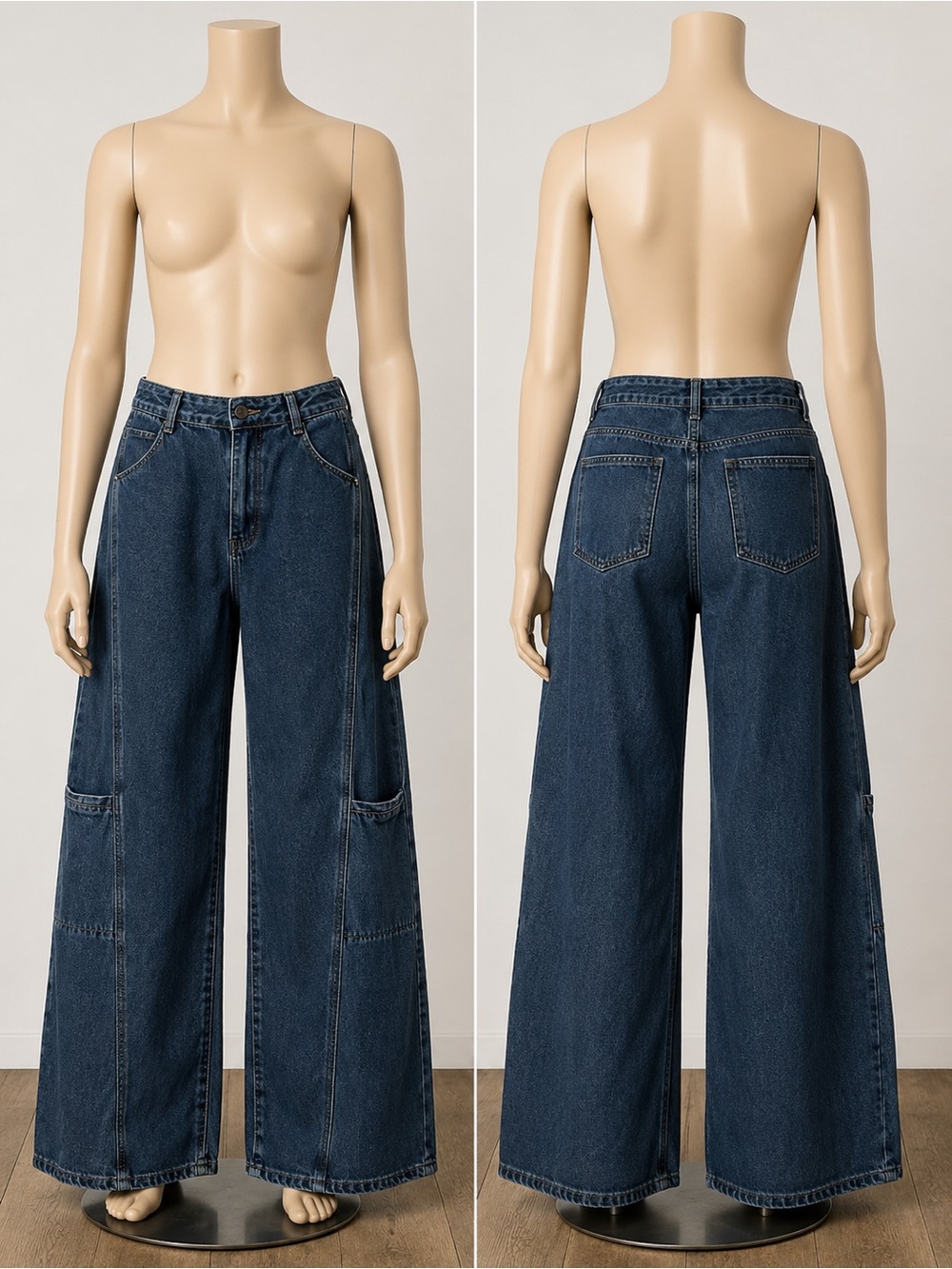 Wide Leg Dark Blue Women’s Jeans